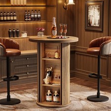 Round Bar Table, 35.4" Rustic