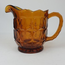Vintage Glass Jug Amber Glass Jacobean Davidson Art Deco