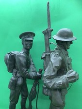 Antique Bronze WW1 D.L.I Rifle man Military Soldier Royal Enginer Statue figur
