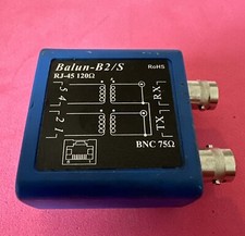 Balun-B2S E1 Passive Impedance Adapter 75 ohm BNC Female to 120 ohm Twisted Pair