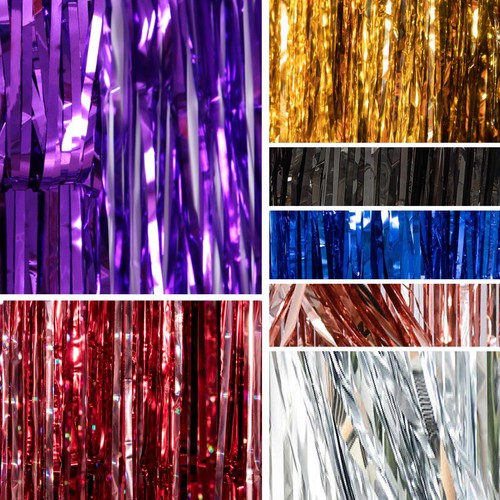 Metallic foil fringe curtain - fringe,