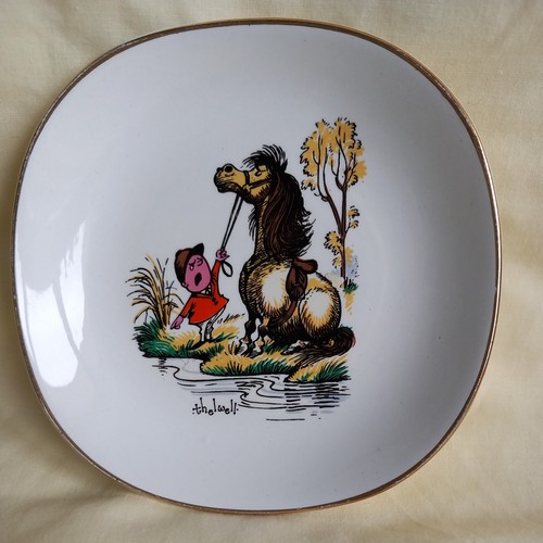 Thelwell pony horse rider pin - rider,