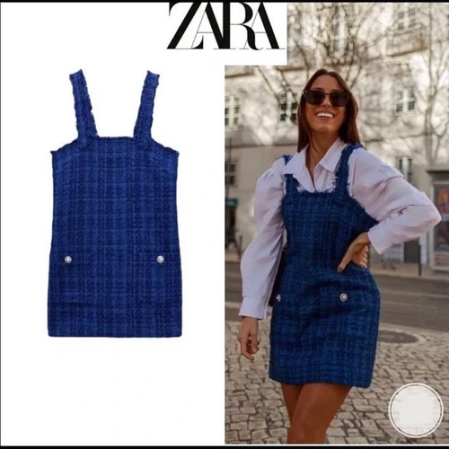 Zara blue tweed boucle - zara,