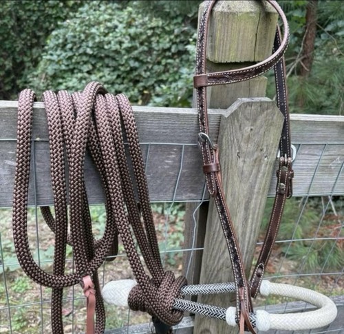 Bitless hackamore rawhide - hackamore,