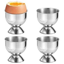4 Pcs Stainless Steel Egg Cups Kitchen Breakfast Soft Boiled Egg Holder Stand