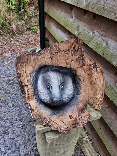 Chainsaw carving badger - carving, an