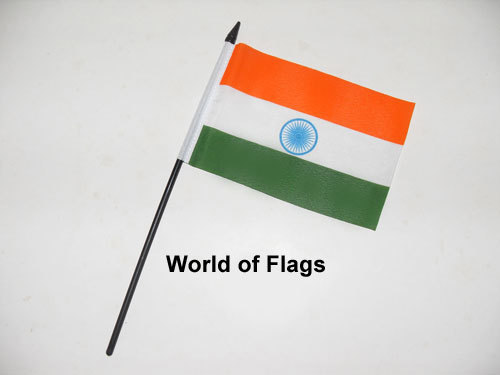 India flag small hand - flag, 6"