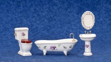 Dolls House Bathroom Set Pink