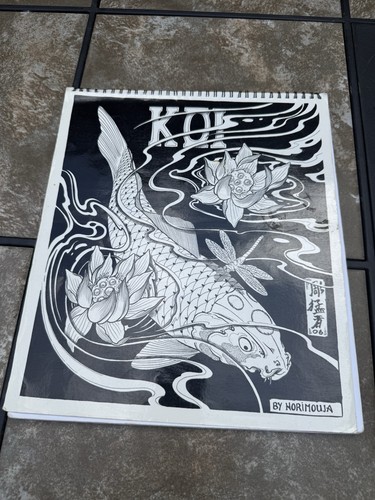 Koi tattoo flash linework - tattoo,