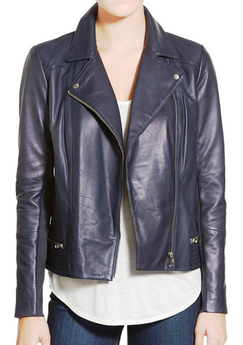Women navy blue leather - women's,