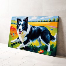 Border Collie Dog #2 Wall Art Canvas Print Living Room Abstract Decor