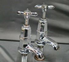 ART DECO BASIN TAPS, CHROME