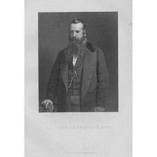 SIR FRANCIS CROSSLEY British carpet manufacturer - Antique Print c1870