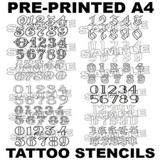 Numbers Stars Tattoo Flash