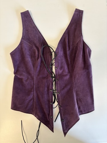 Genuine purple leather bodice - genuine,