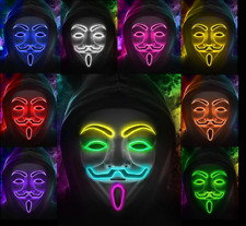 Halloween Mask LED Scary Guy Mask Light Up masquerade Party Cosplay witch Mask