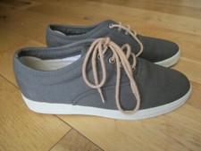 MARKS & SPENCER FOOTGLOVE Ladies Moss Green Canvas Lace up Casual Flat Shoes UK4