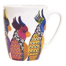 Queens Paradise Birds Parakeets Oak Mug