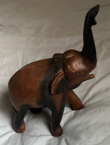 Carved wooden elephant - wooden,