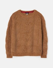 Joules Ladies Fluffy Relaxed Fit Knitwear Jumper  Tobacco UK14