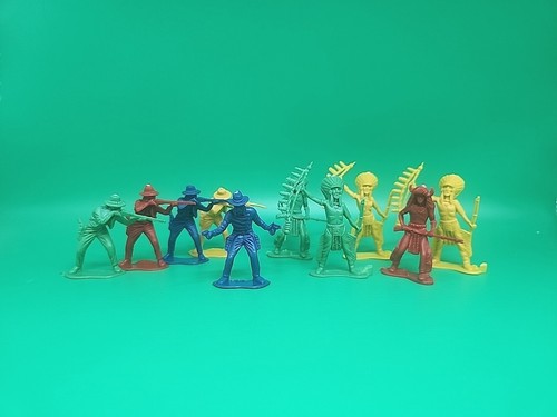 Vintage plastic cowboys - plastic,
