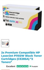 2x Premium Compatible HP LaserJet P1102W Black Toner Cartridges (CE285A) 