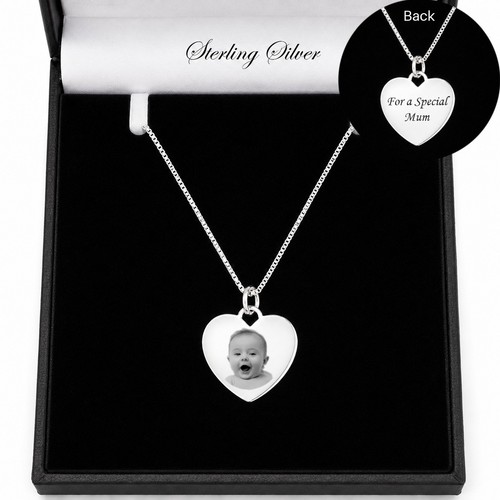 Photo heart necklace - photo, with