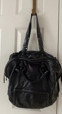Kooba Black Leather Convertible Large Shoulder Bag Handbag