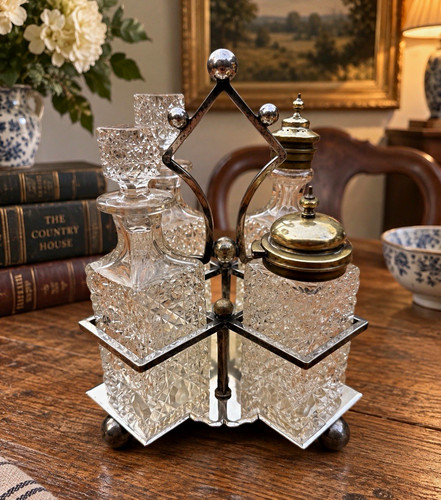 5pc cut glass cruet - 5pc,