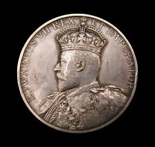 1902 EDWARD VII CORONATION 37mm SILVER MEDAL - BY PINCHES