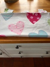 NEXT Girls Lined Curtains Curt Bright Hearts Pattern. 117 x 137cm pre owned