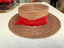Vintage Natural Straw Red