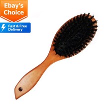 New Natural Wooden Boar Bristle Hair Brush and Comb Set for Women Men Kids UK