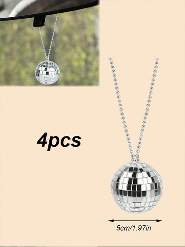 Car mirror disco ball - car,