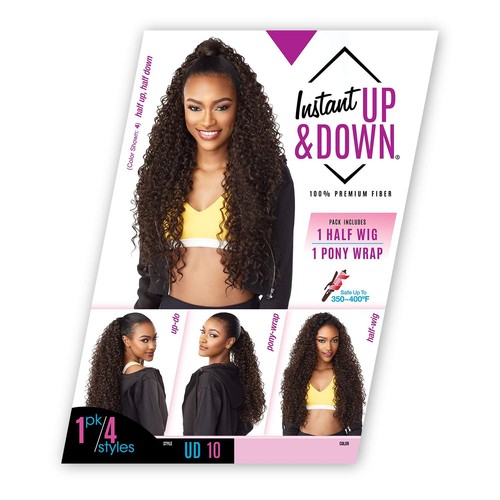 Black sensationnel half wig - half,