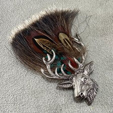 Vintage Stag Head Feather