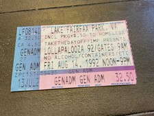 LOLLAPALOOZA 92 CONCERT TICKET