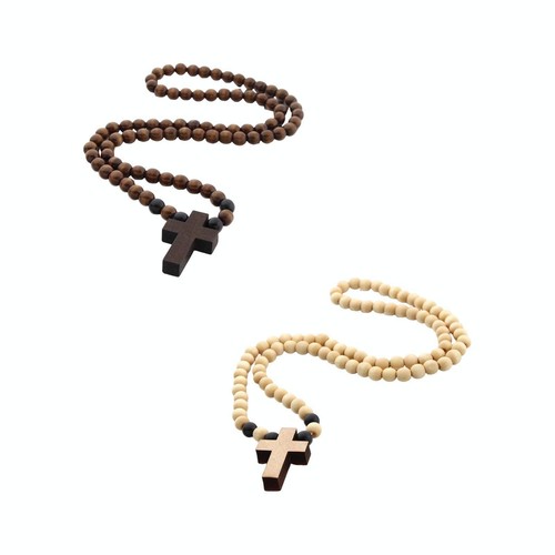 Wooden beaded necklace - beaded,