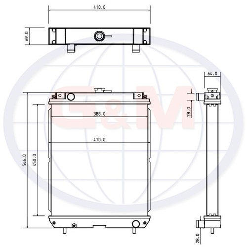 Radiator for komatsu tracked - for,