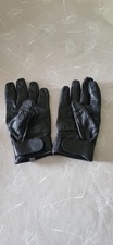 LEWIS MENS BLACK UNLINED LEATHER MOTORBIKE GLOVES SIZE MEDIUM - NEW/UNWORN!