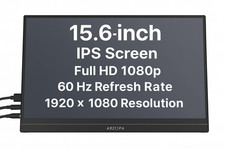 Arzopa S1 15.6” Portable Monitor – Full HD 1080P, HDMI/USB-C, Ultra Slim Display