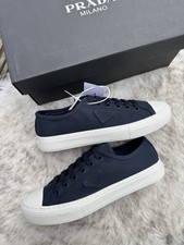 PRADA Hemp Sneakers Canvas | Navy Blue | UK8.5 US9.5 EU42.5 | Trainer