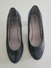 Hotter Angelica Leather Snake Skin Dual Fit Court Shoe Size 5.5