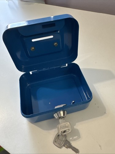 Blue metal lockable cash - metal,