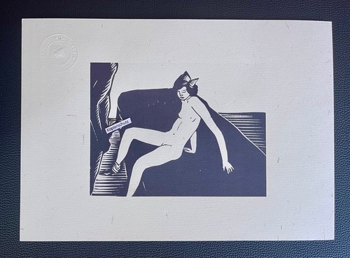 Erotic woodblock print nude - erotic,