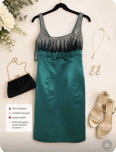 Vintage emerald green satin - vintage,