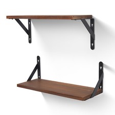 2x Wooden Floating Shelves