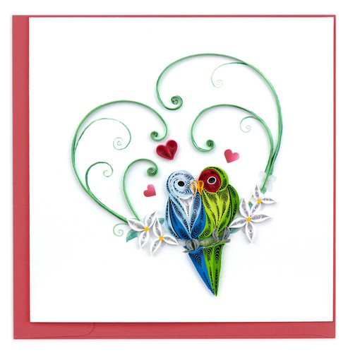 Quilling pair love - of, birds