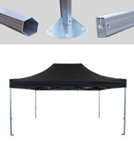 MCD Pop 50mm Black Industrial Gazebo 3m x 4.5m Easy Up Market Stall
