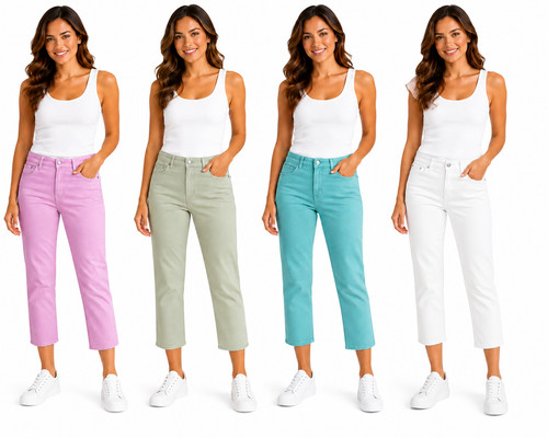 Ladies co cropped jeans - ,